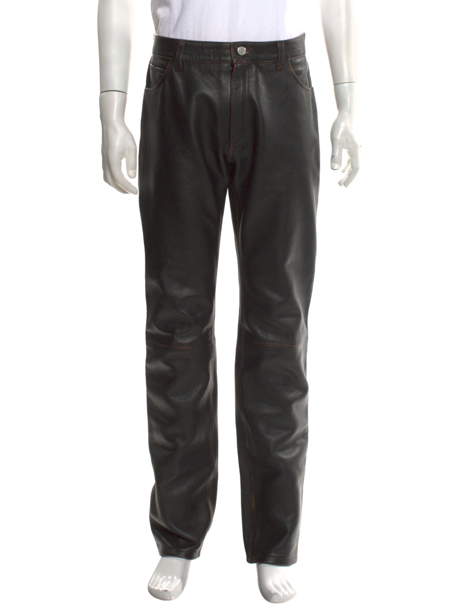 Courrèges Leather Moto Pants