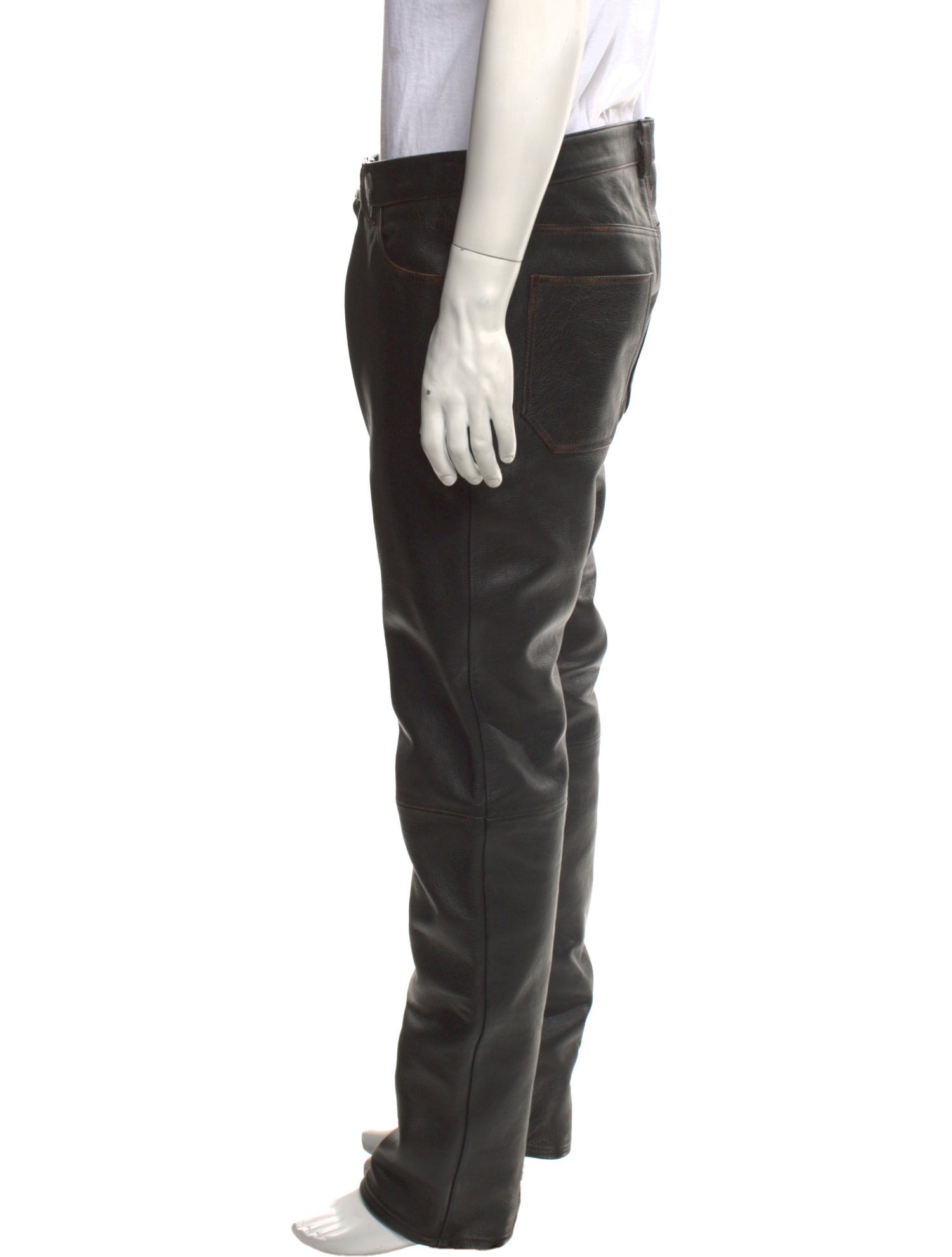 Courrèges Leather Moto Pants