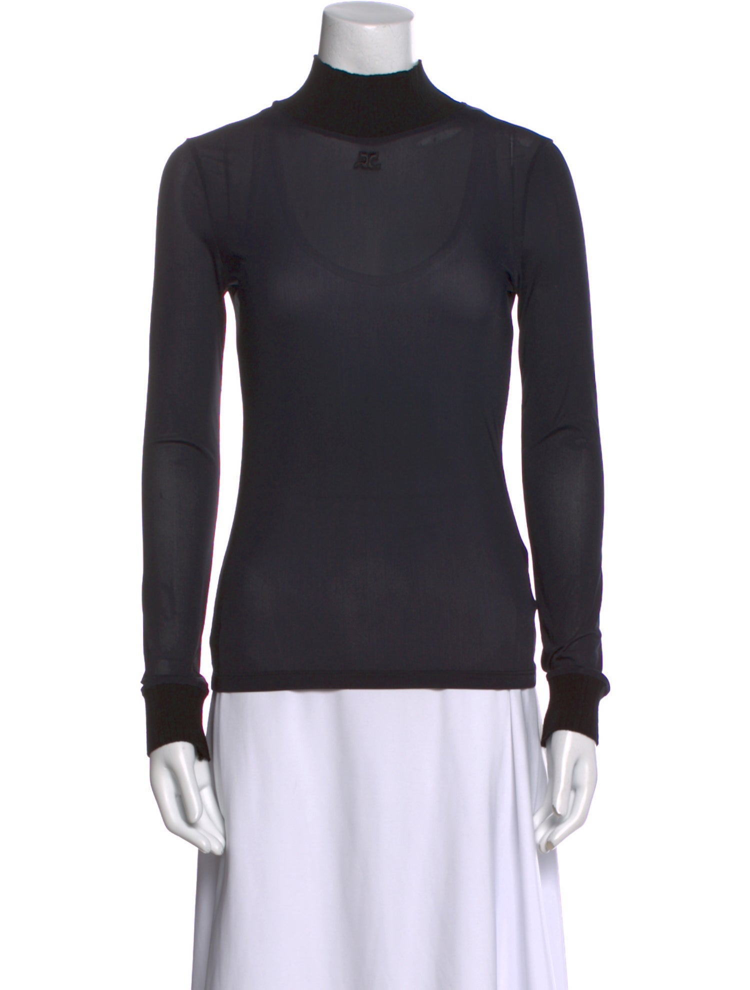 Courrèges Mock Neck Long Sleeve Top