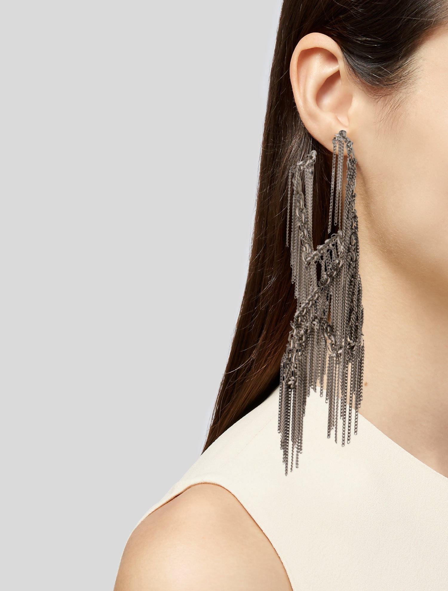 Courrèges AC Hanging Chain Drop Earrings
