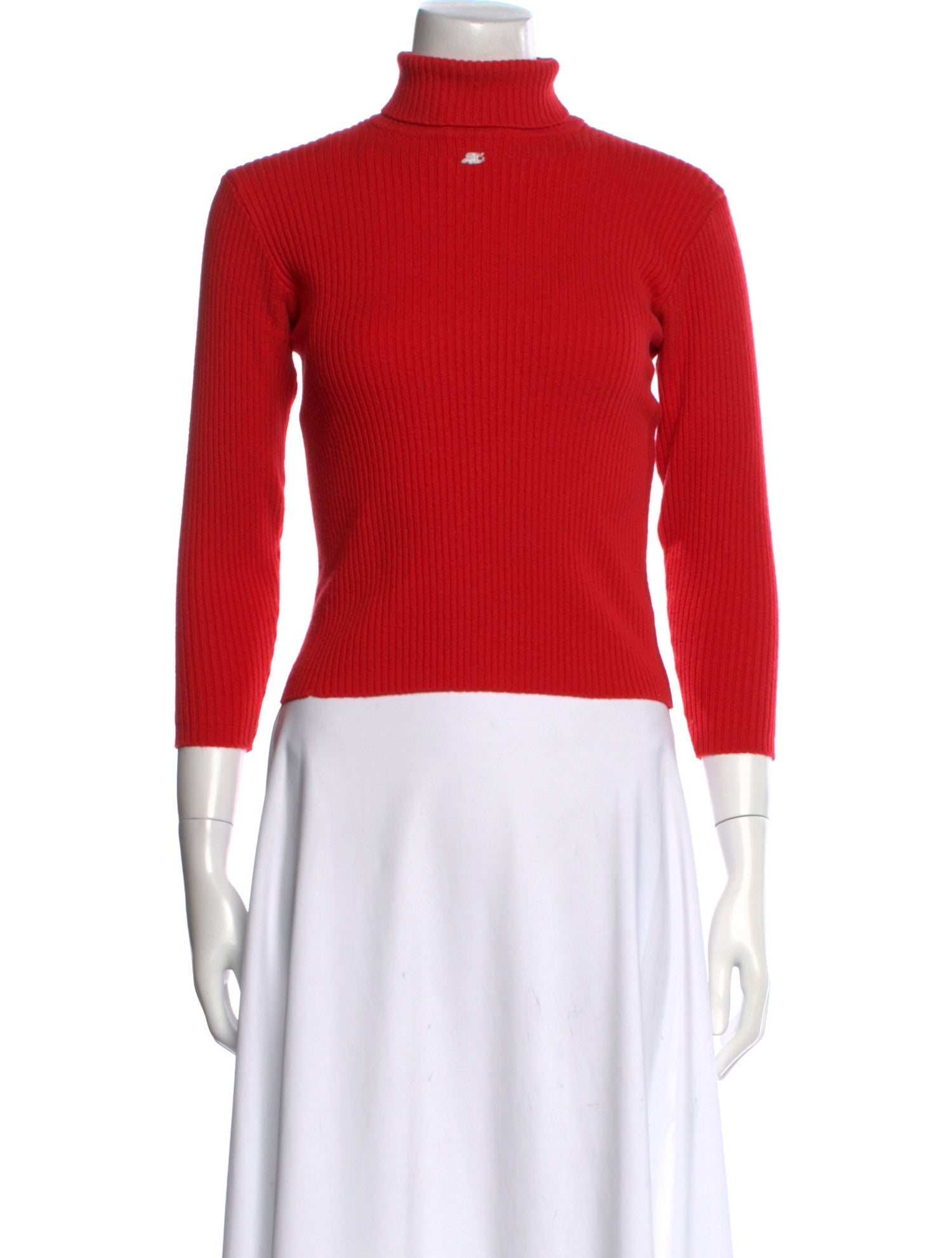 Courrèges Merino Wool Mock Neck Top