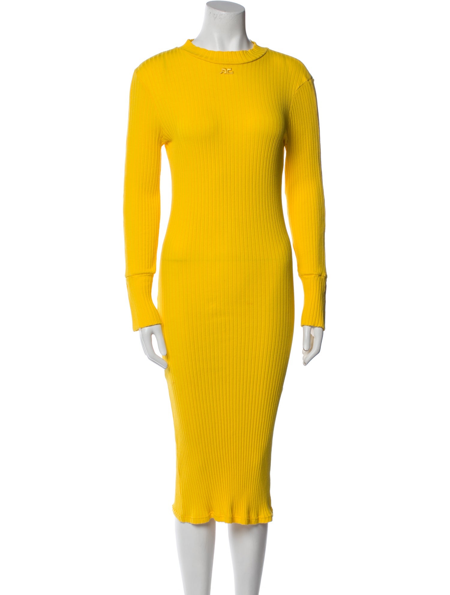 Courrèges Mock Neck Midi Length Dress