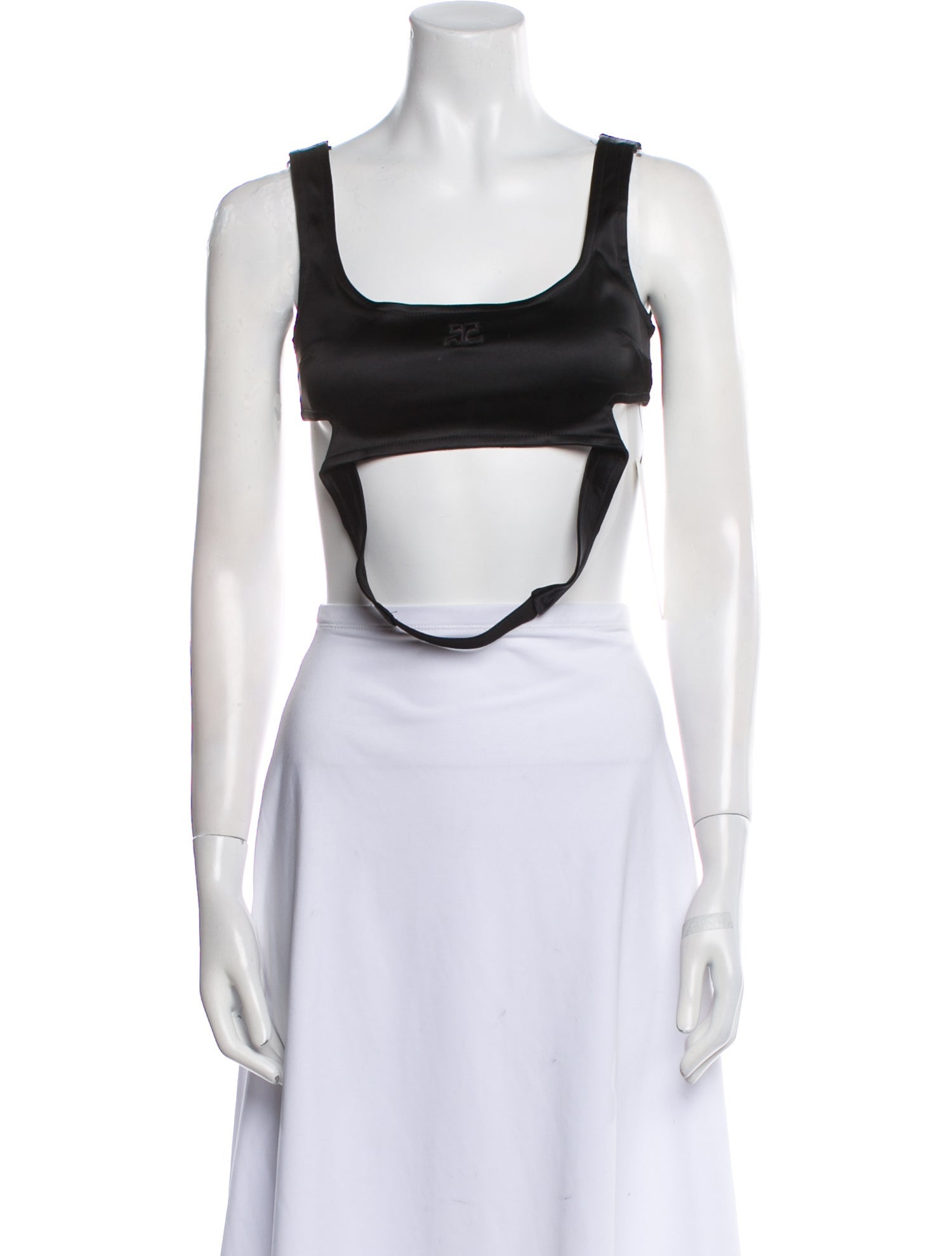 Courrèges Scoop Neck Sleeveless Crop Top