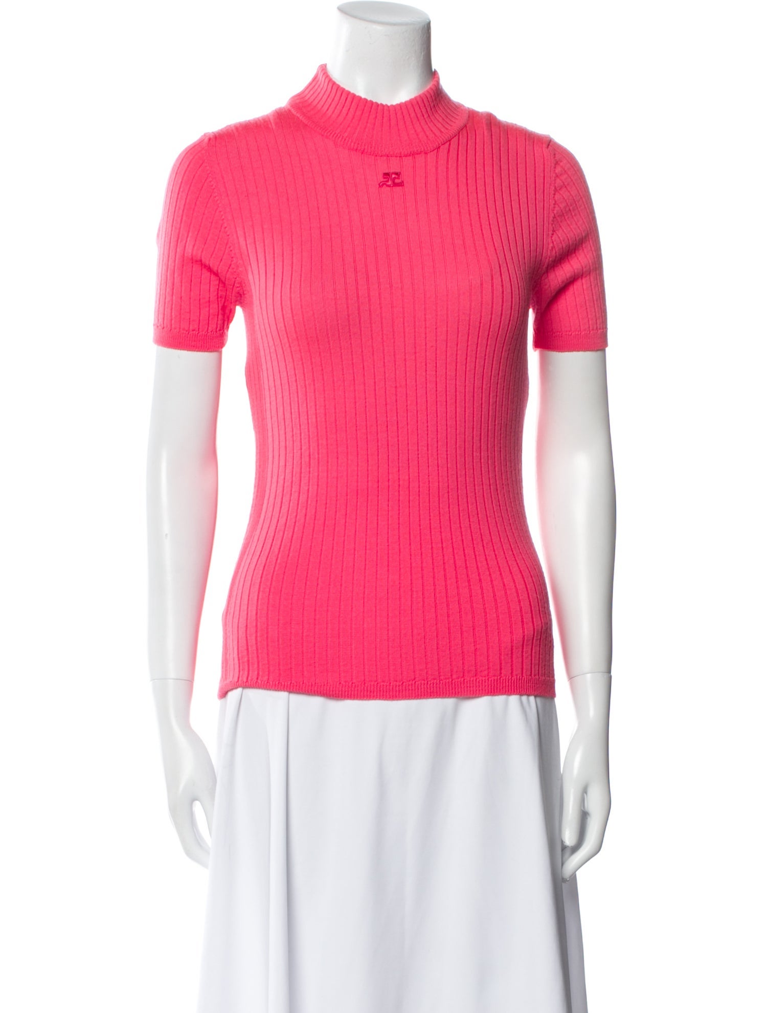 Courrèges Merino Wool Mock Neck Sweater