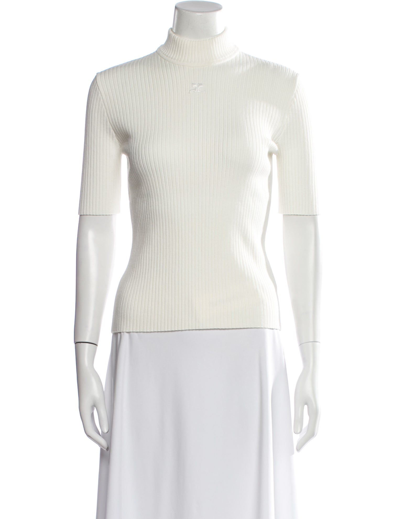 Courrèges Mock Neck Short Sleeve Top