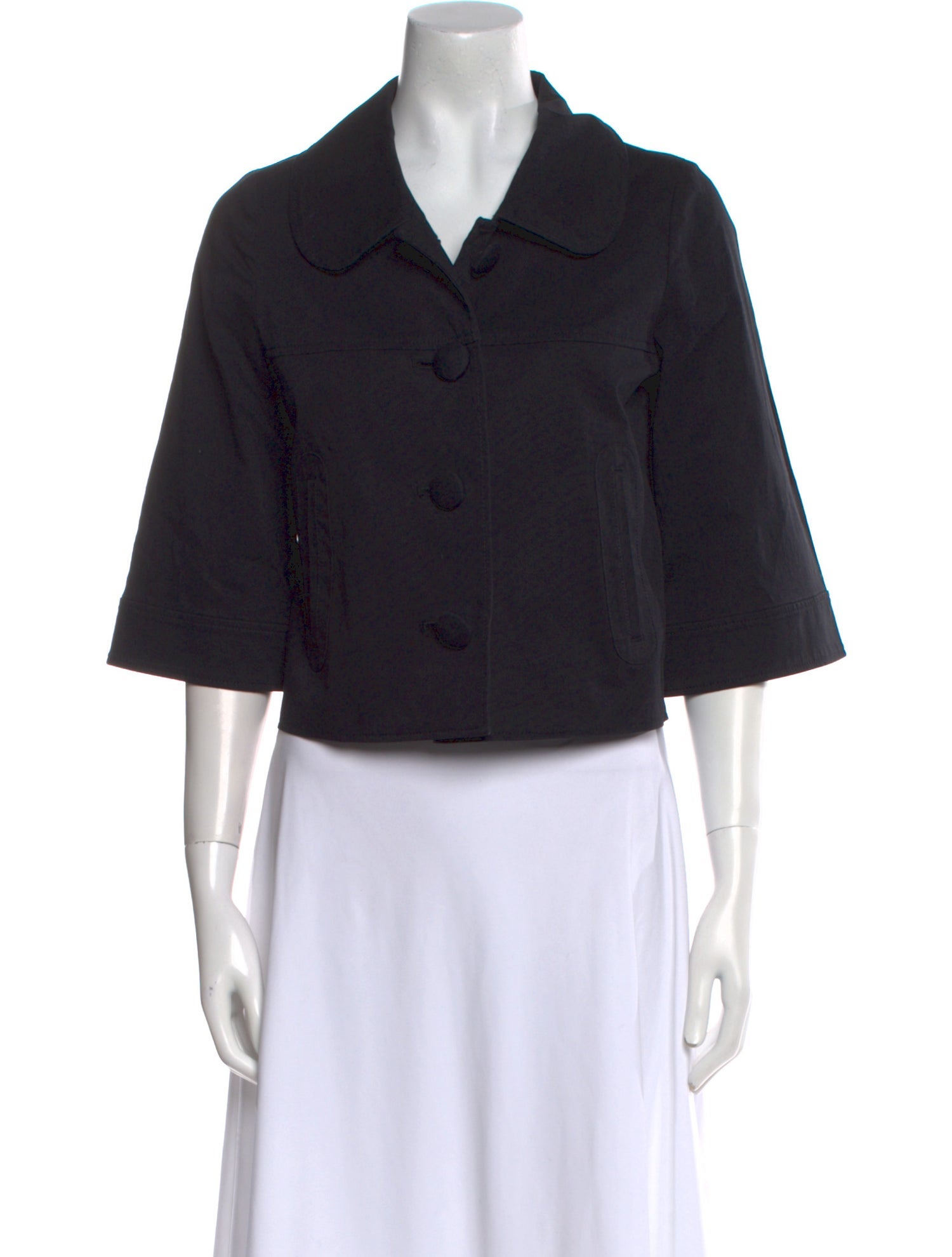 Courrèges Three-Quarter Sleeve Crop Top