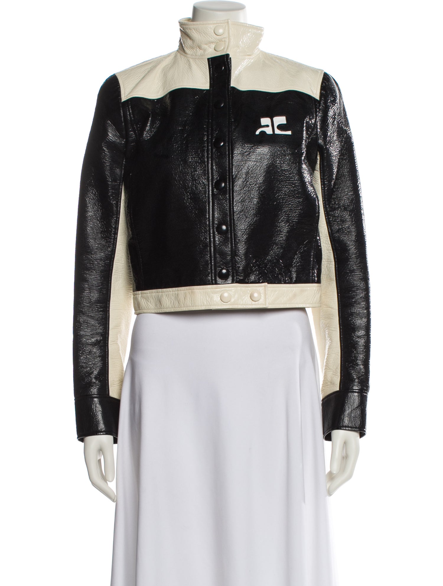 Courrèges Colorblock Pattern Biker Jacket