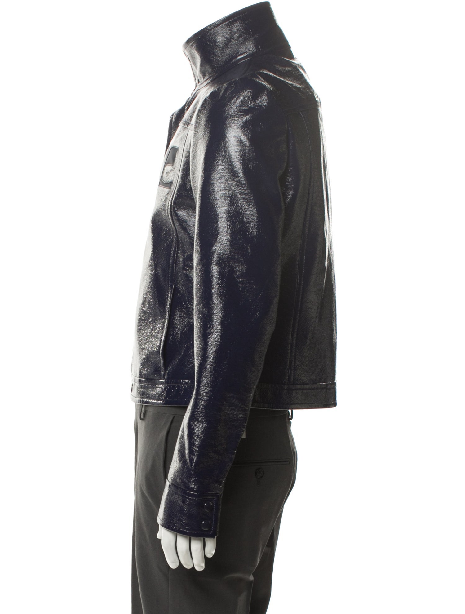 Courrèges Re-Edition Vinyl Signature Logo Moto Jacket