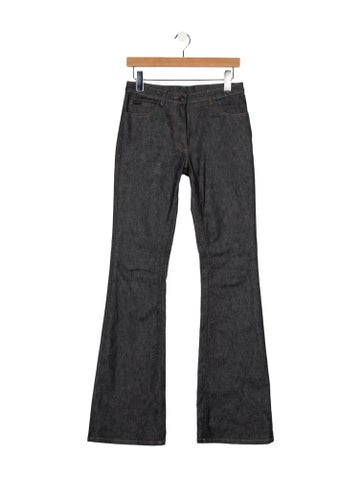 Pre-owned Courrèges Mid-rise Wide Leg Jeans In Blue