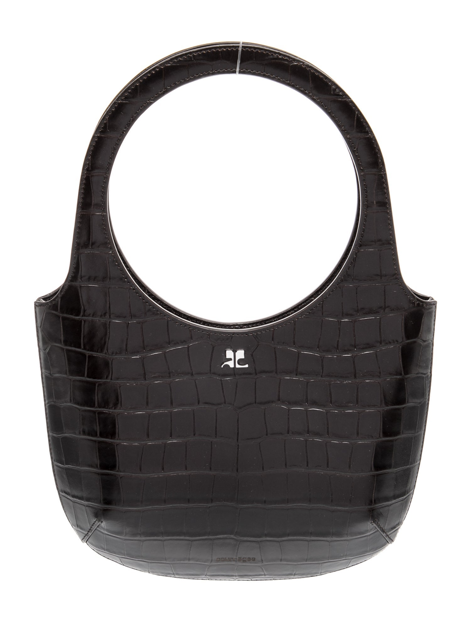 Courrèges Embossed Leather Top Handle Bag