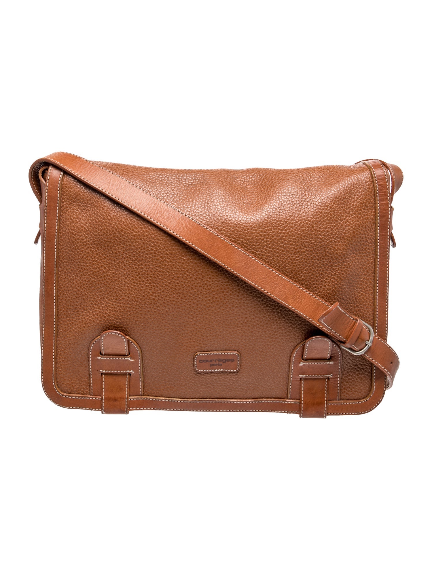 Courrèges Leather Messenger Bag