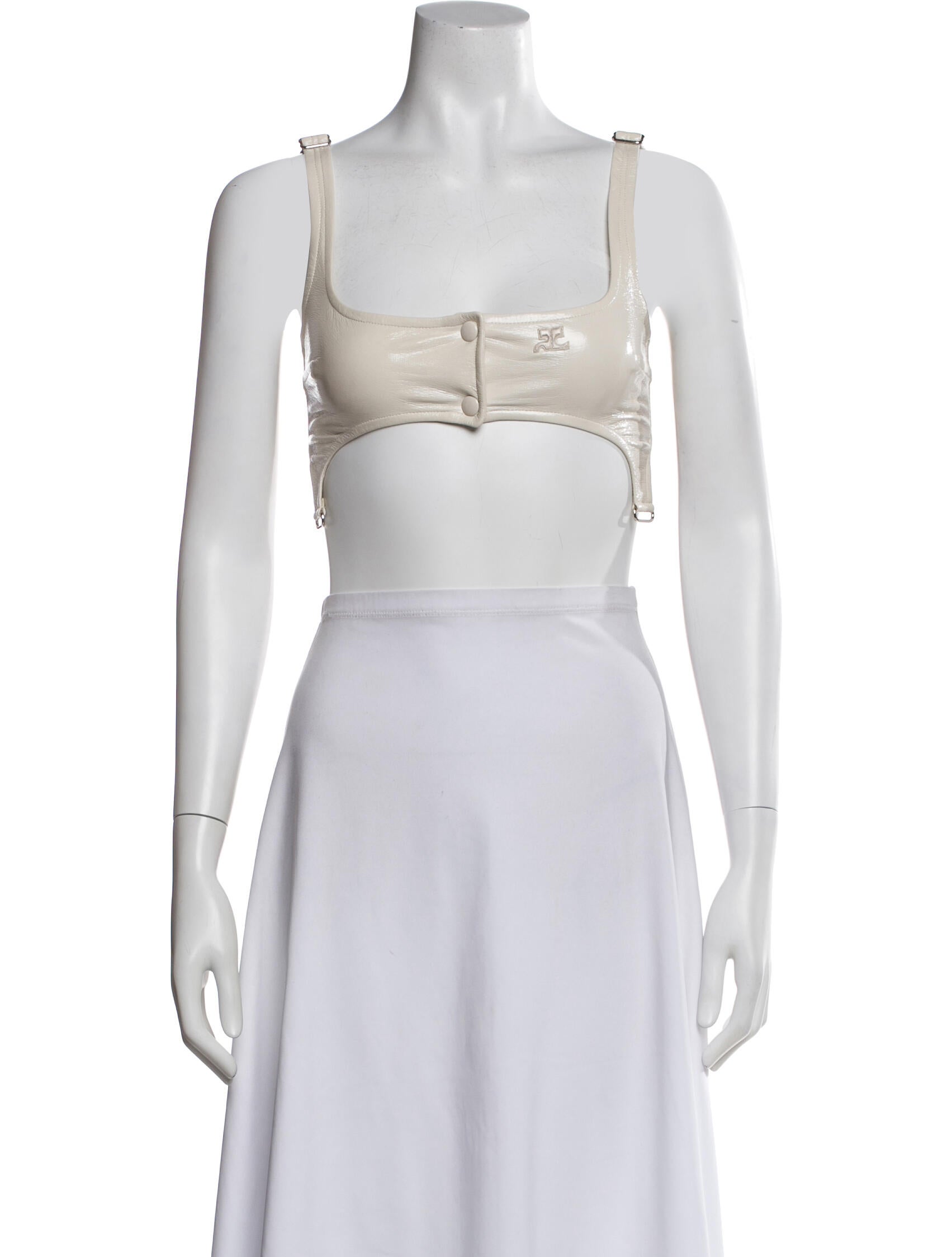 Courrèges Square Neckline Sleeveless Crop Top w/ Tags