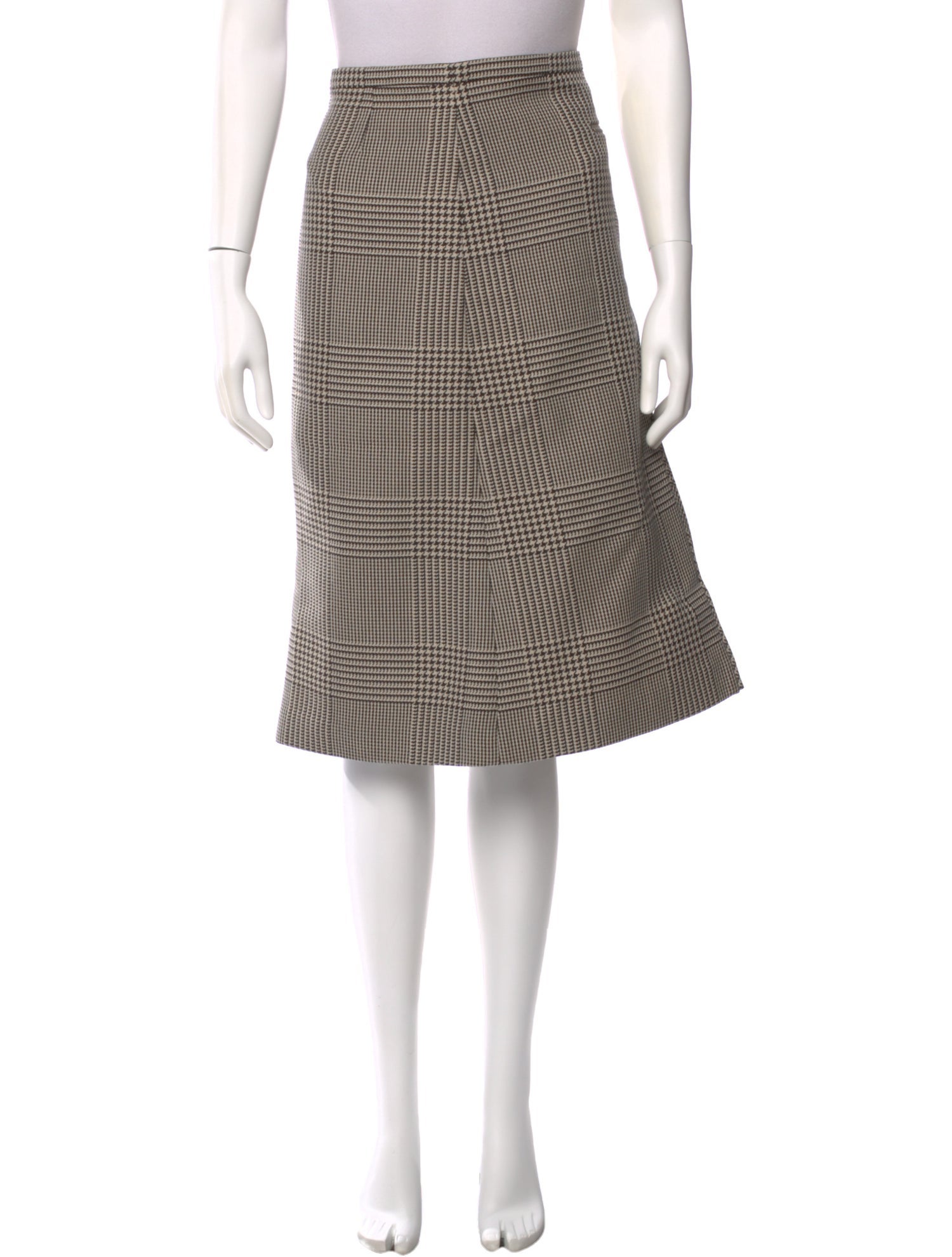 Courrèges Houndstooth Print Knee-Length Skirt