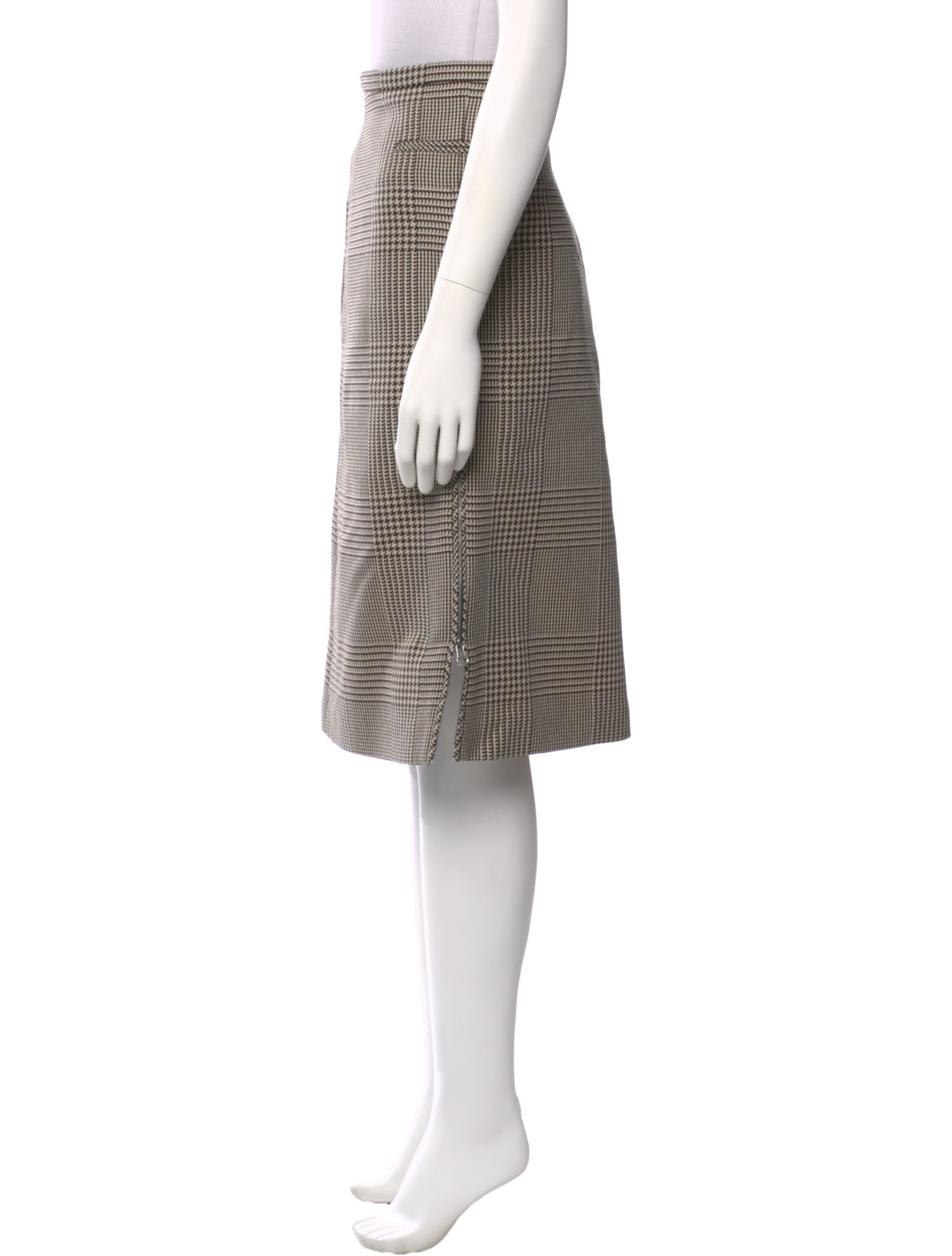Courrèges Houndstooth Print Knee-Length Skirt
