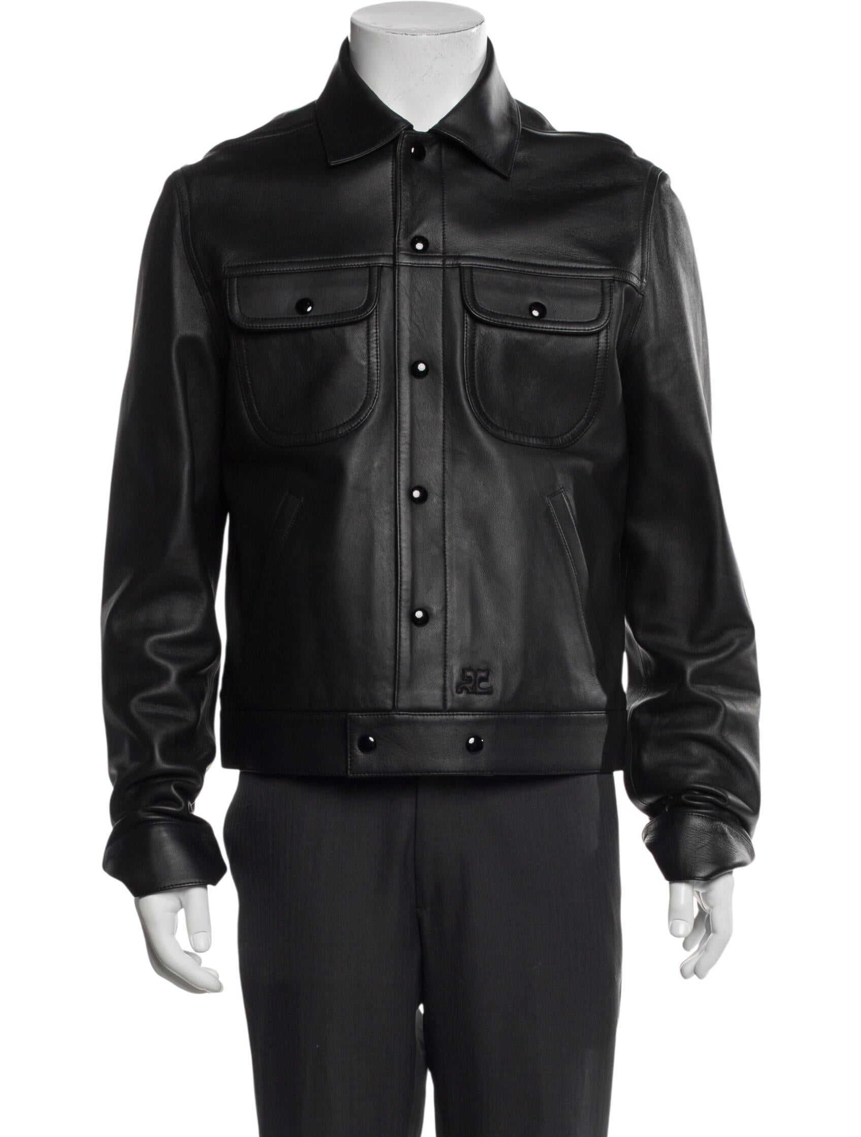 Courrèges Lamb Leather Trucker Jacket