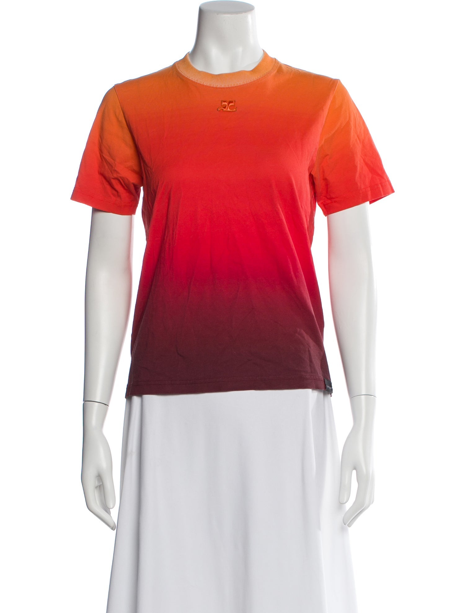 Courrèges Colorblock Pattern Crew Neck T-Shirt