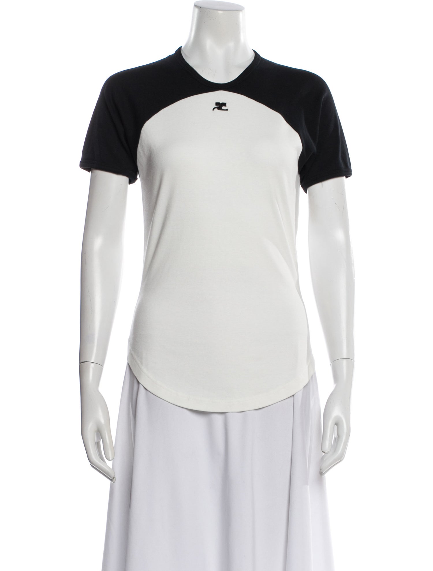 Courrèges Colorblock Pattern Crew Neck T-Shirt