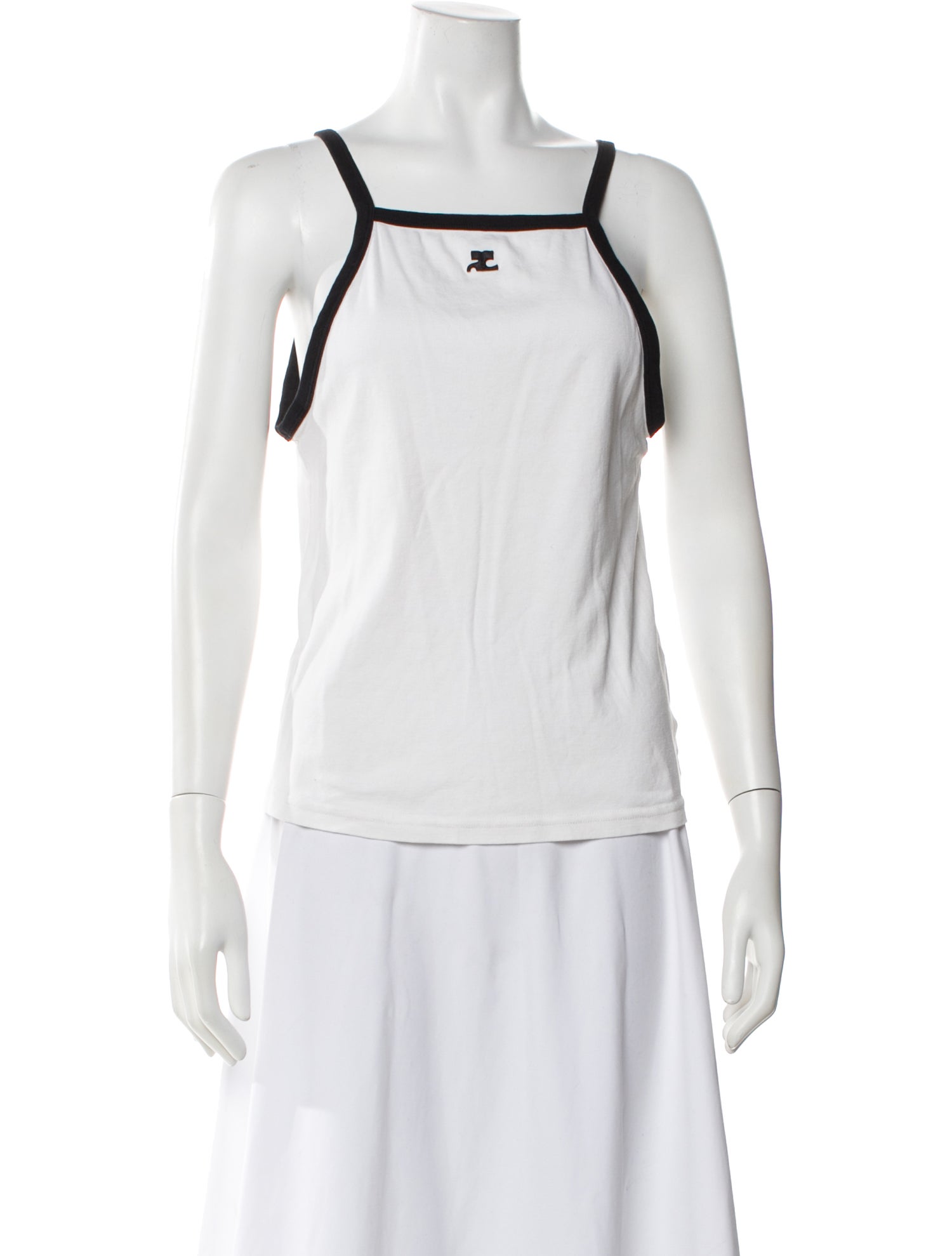 Courrèges Square Neckline Sleeveless Top