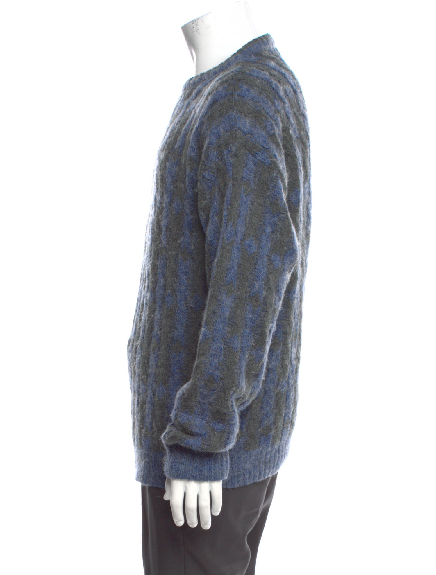 Tweed Pattern Crew Neck Pullover