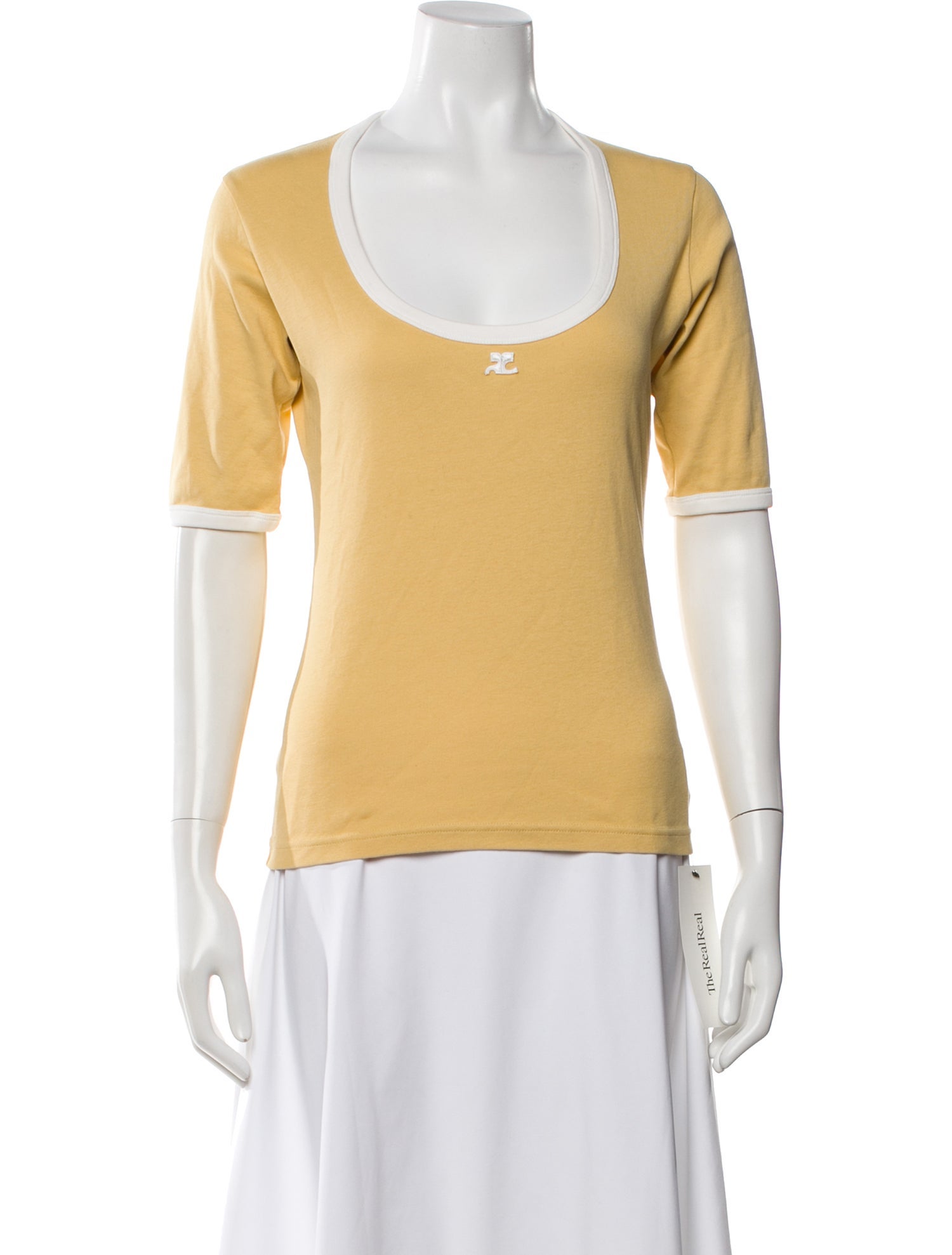Courrèges Scoop Neck Short Sleeve T-Shirt
