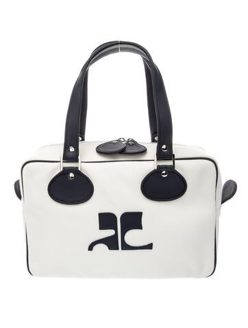 Pre-owned Courrèges Canvas Shoulder Bag In White
