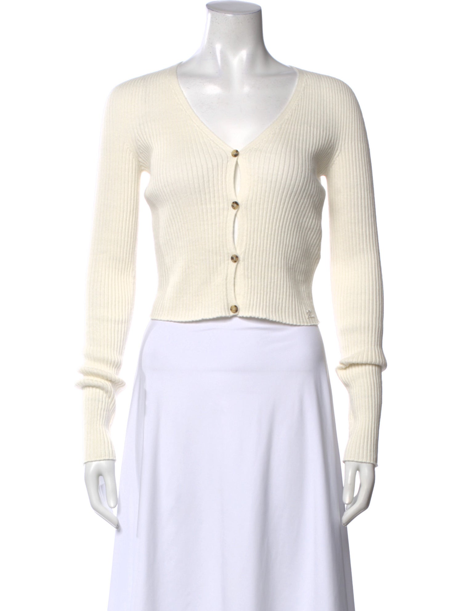 Courrèges V-Neck Long Sleeve Top