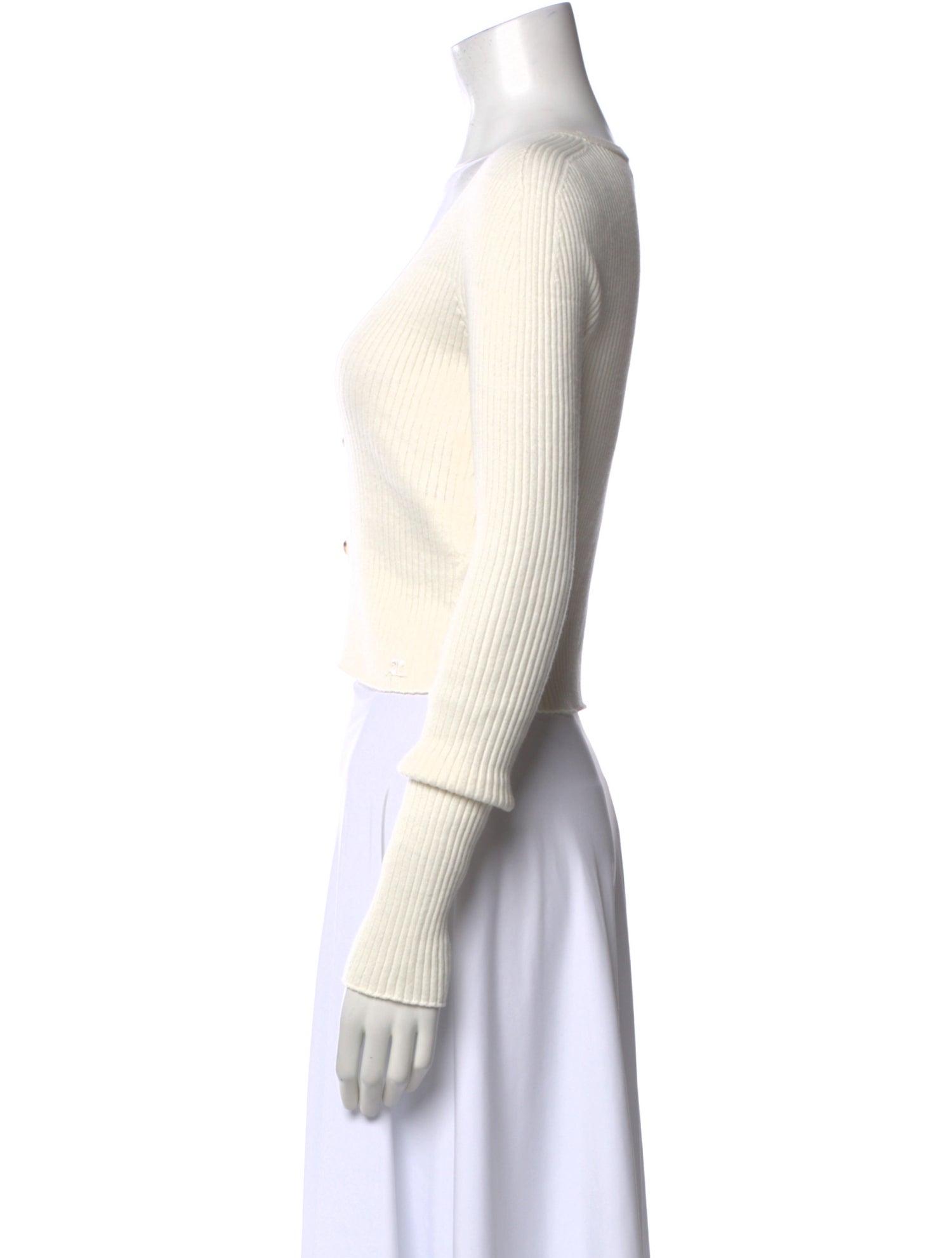 Courrèges V-Neck Long Sleeve Top