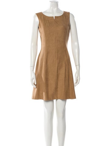 Pre-owned Courrèges Scoop Neck Mini Dress In Brown