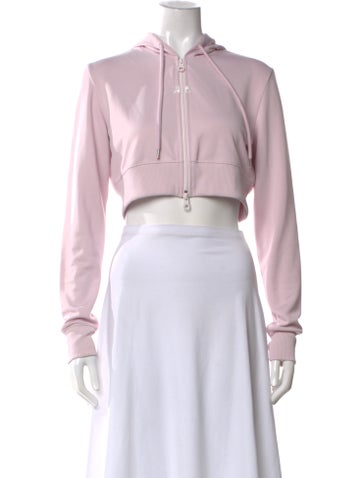 Pre-owned Courrèges Crew Neck Long Sleeve Hoodie In Pink