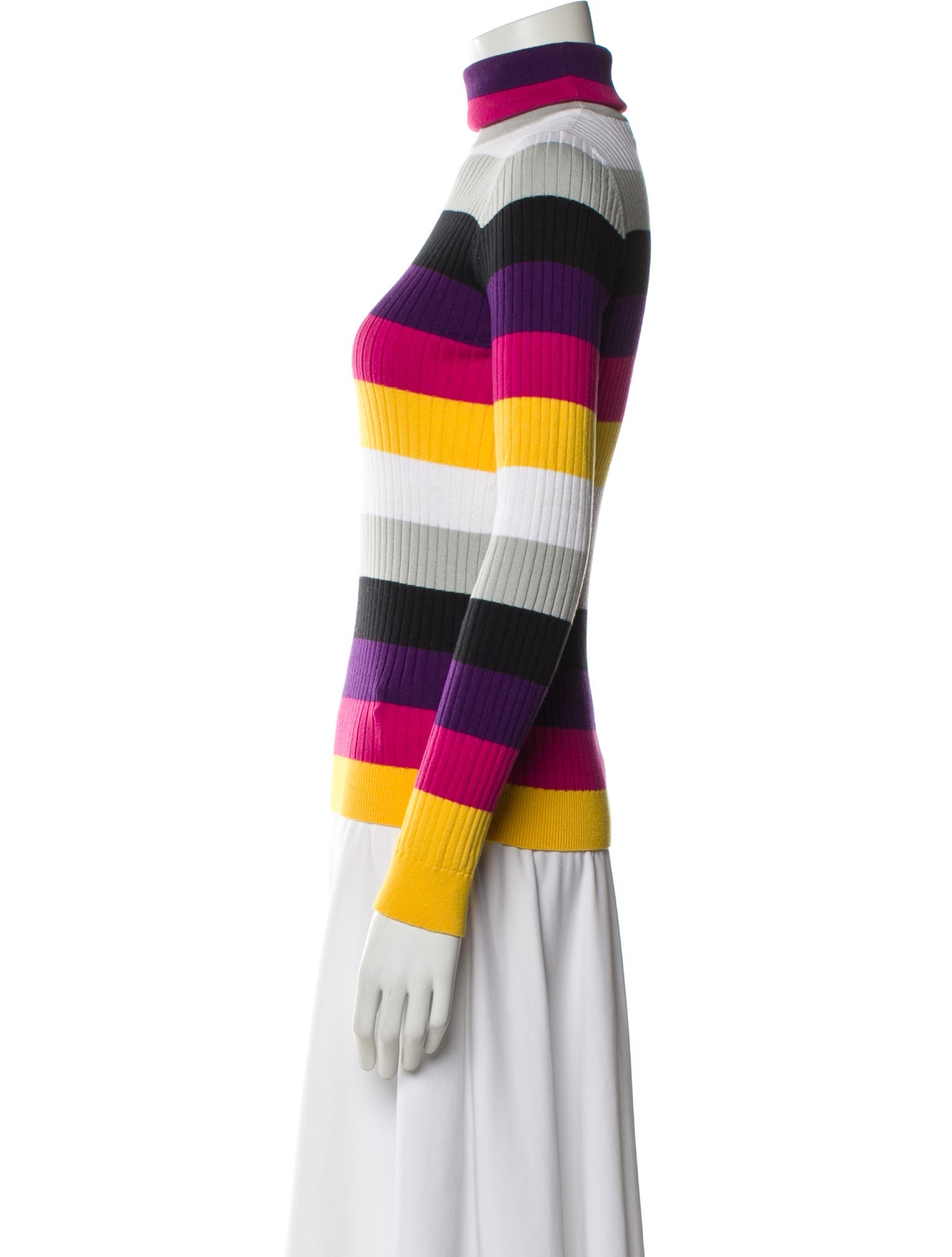Courrèges Striped Turtleneck Sweater