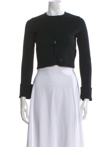 Pre-owned Courrèges Crew Neck Sweater In Black