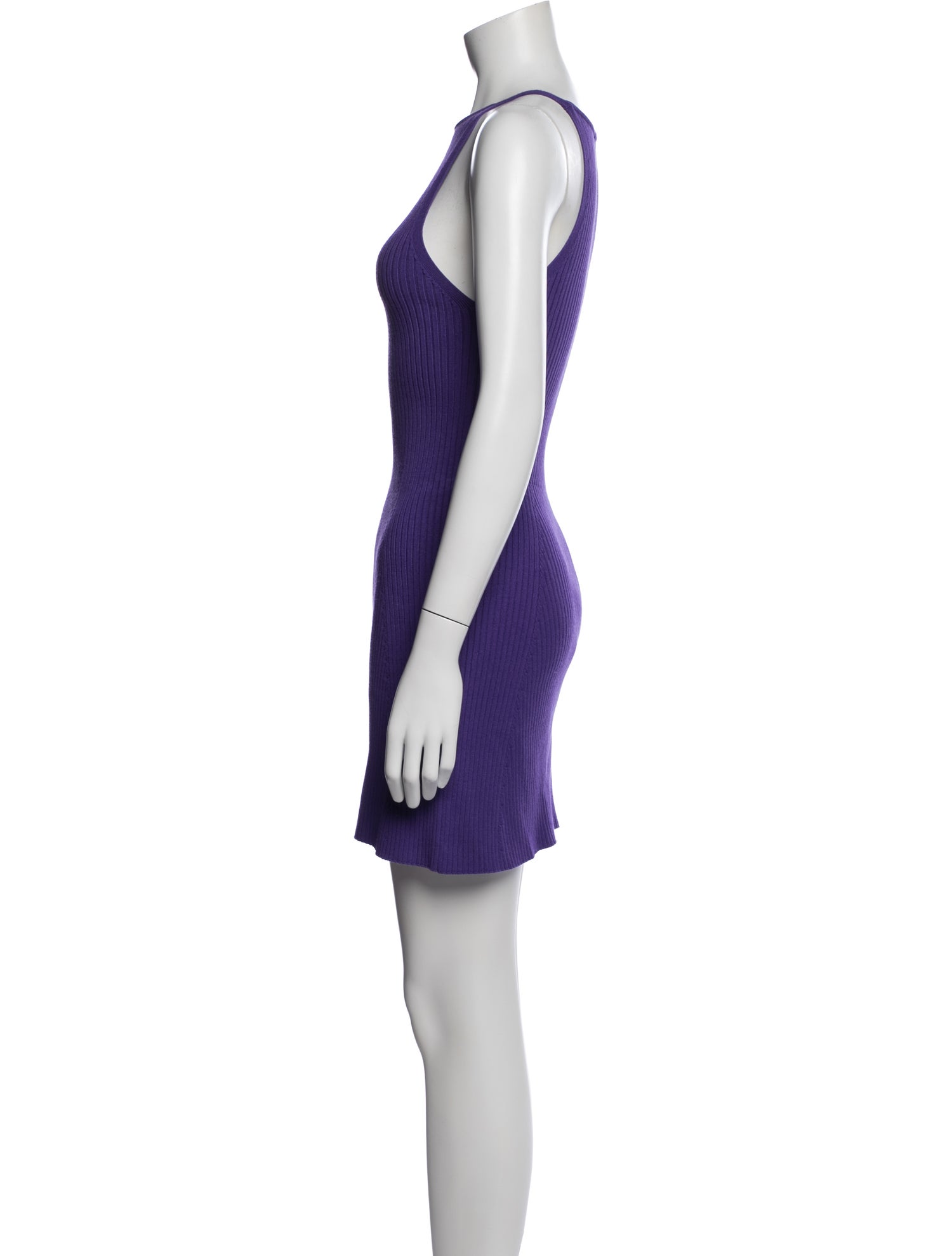 courreges purple dress Asymmetric Jersey Mini Dress