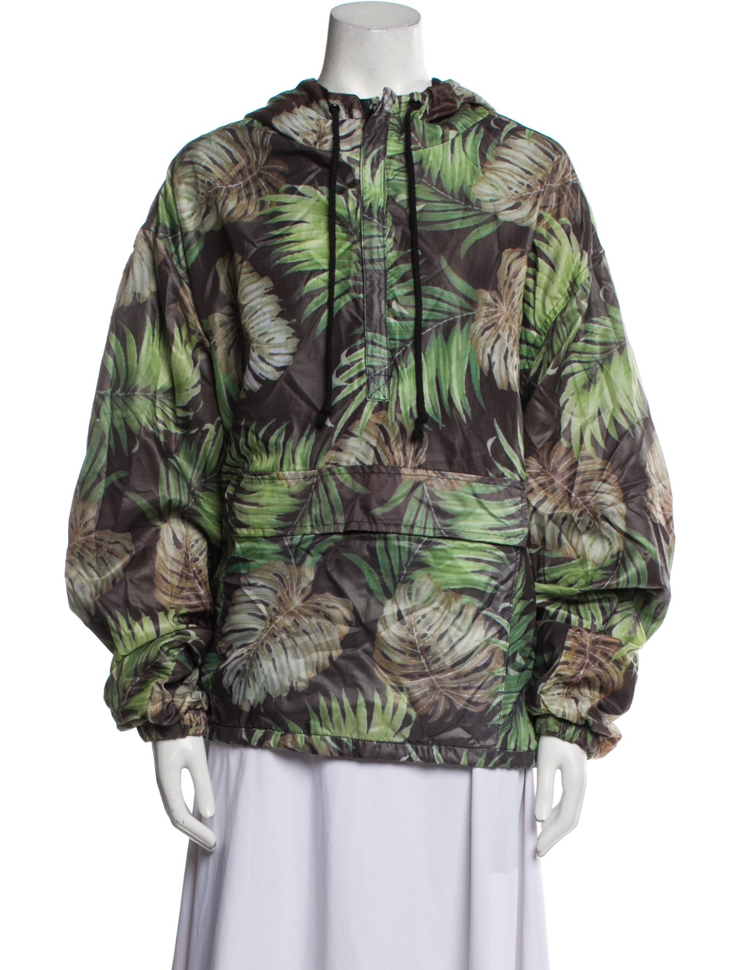 Cover Nylon Printed Faux Fur Jacket