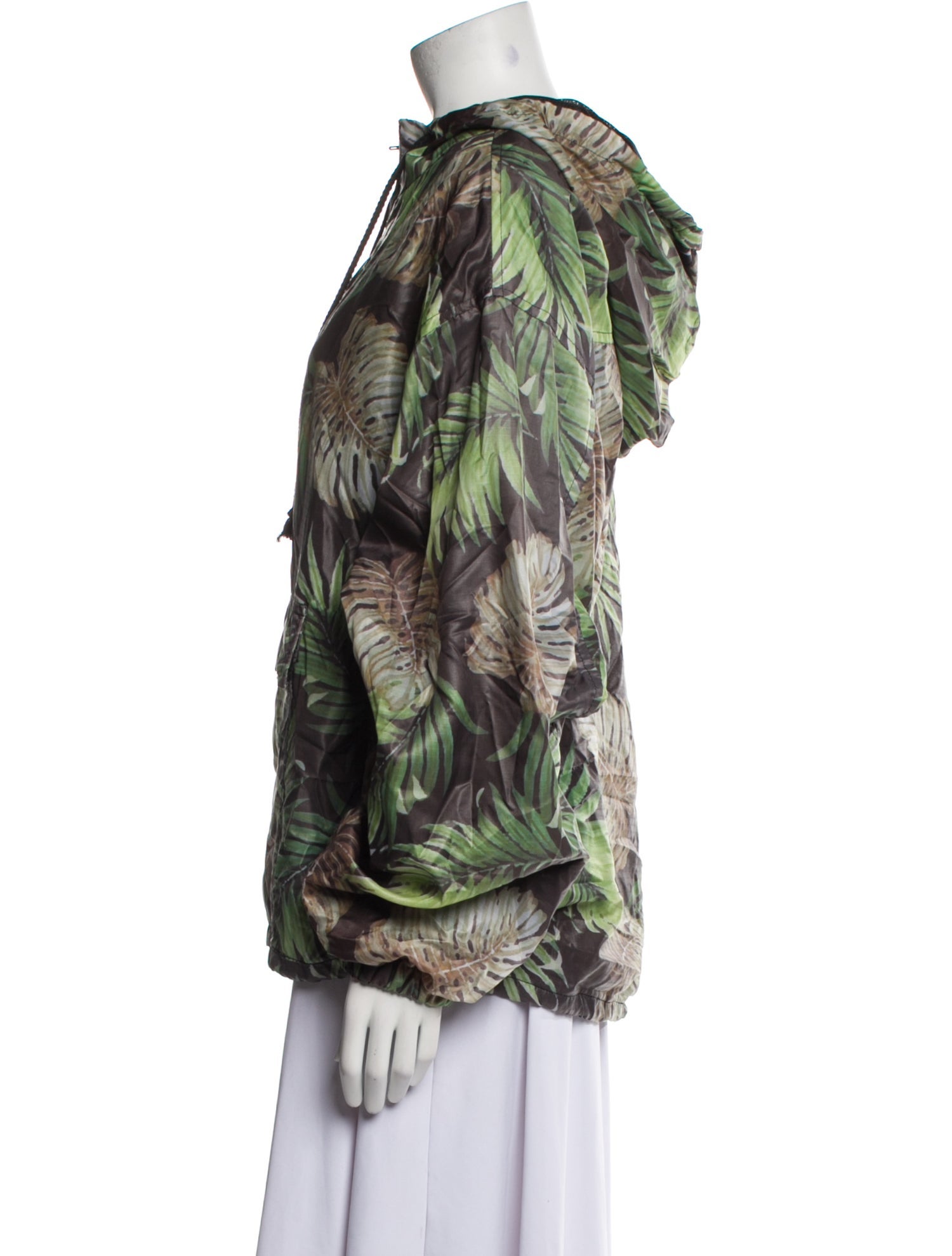 Cover Nylon Printed Faux Fur Jacket