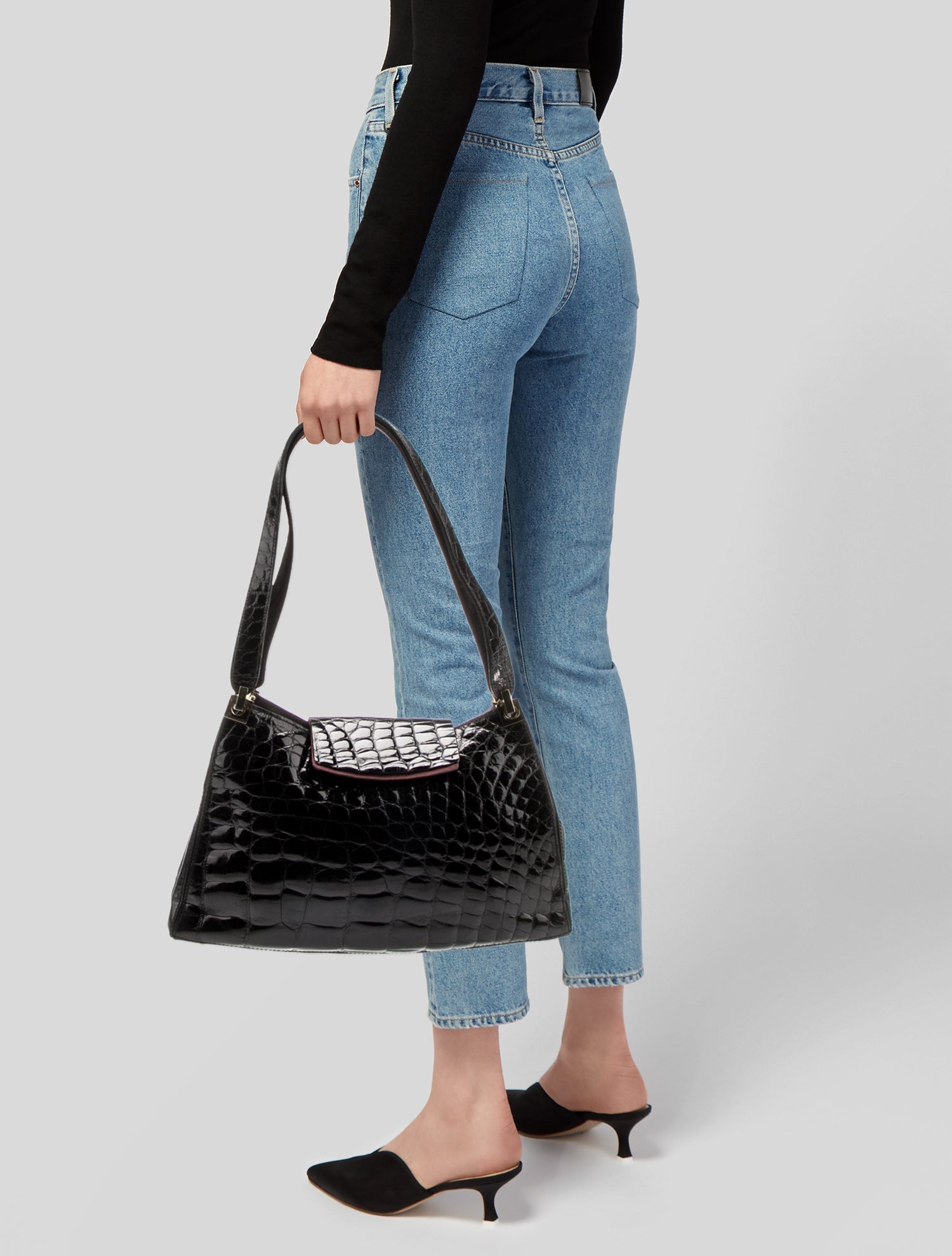 Colombo Via Della Spiga Crocodile Shoulder Bag