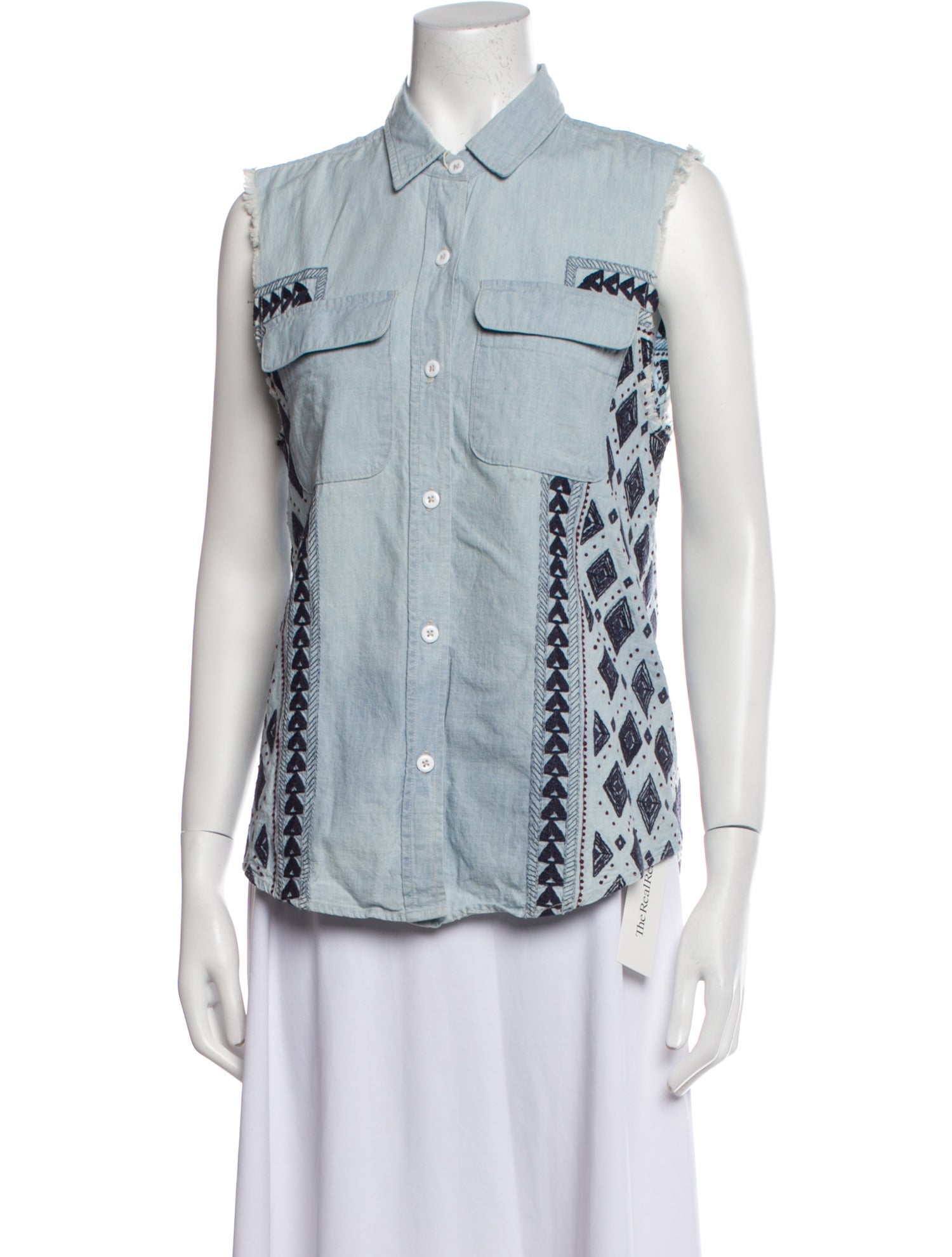 Coast-Wide Sleeveless Button-Up Top