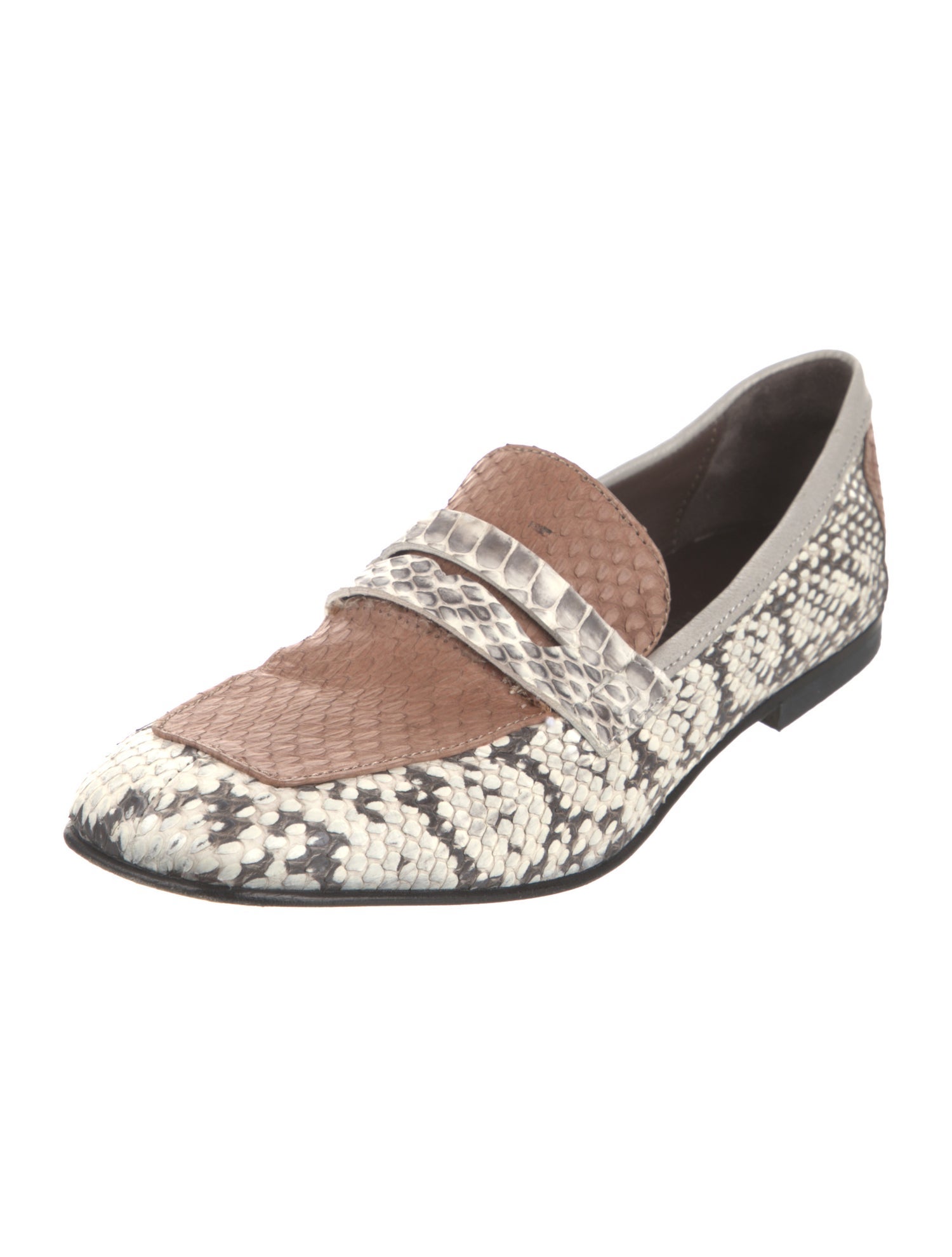 Collection Privée? Snakeskin Animal Print Loafers