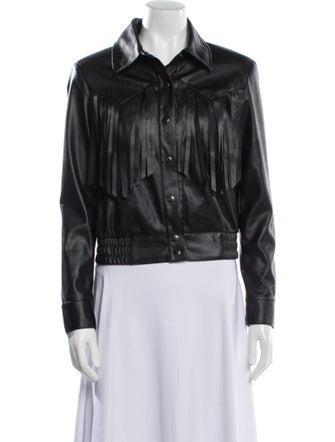 Central Park West Faux Leather Biker Jacket