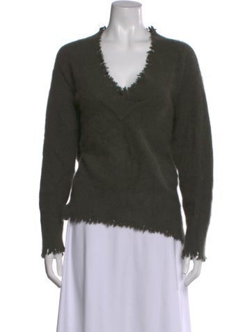Pre-owned Ct Plage Wool V-neck Sweater In Green