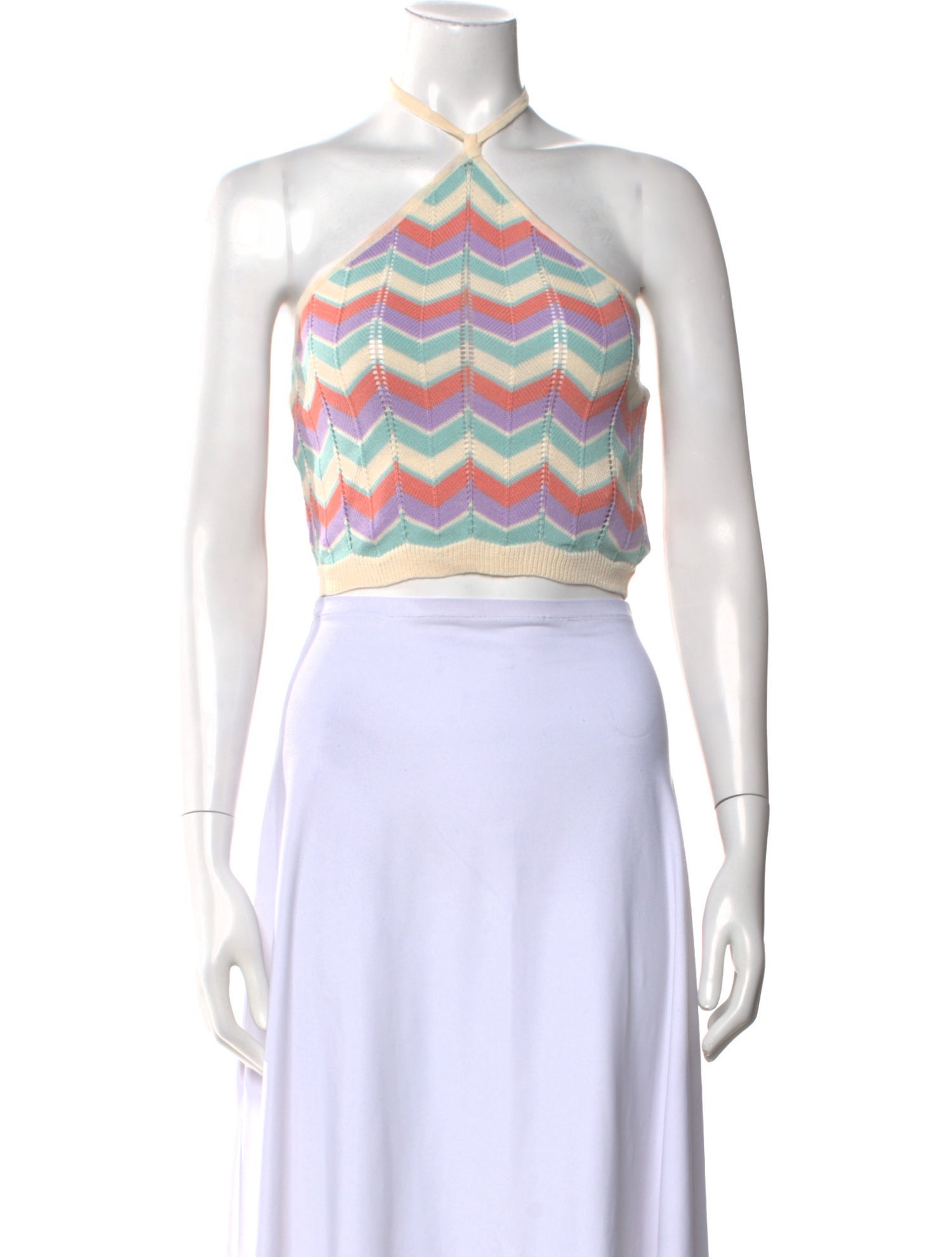 Capittana Striped Halterneck Crop Top