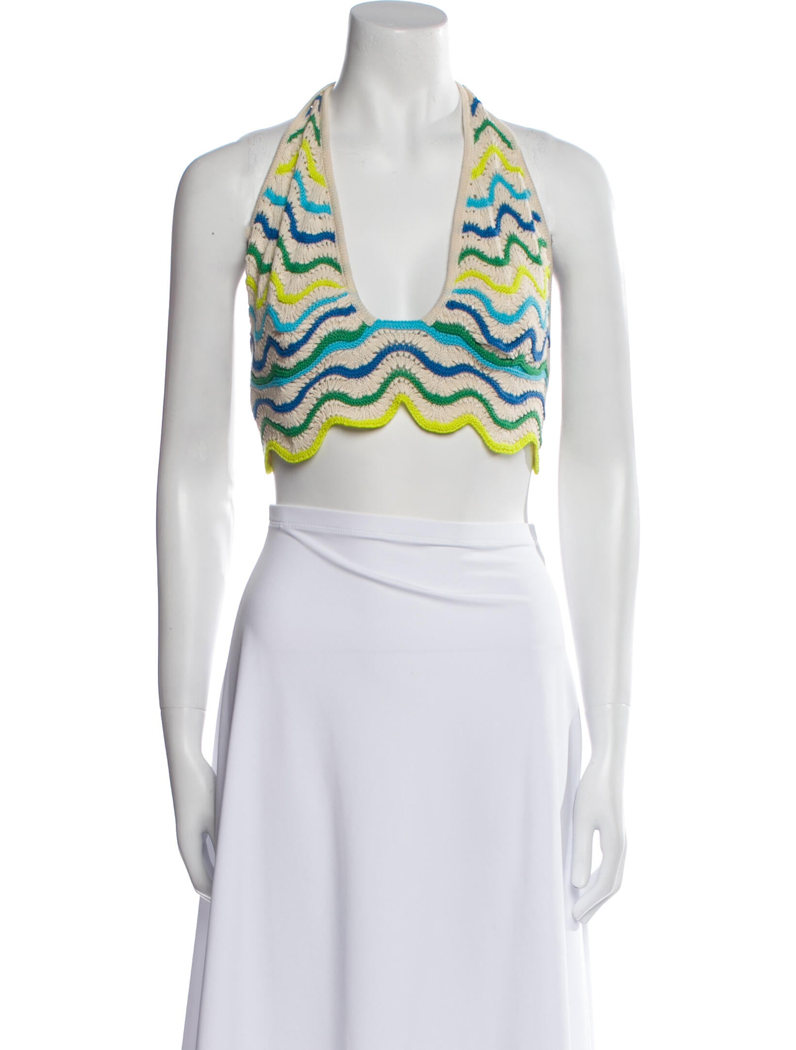 Capittana Striped Halterneck Crop Top w/ Tags