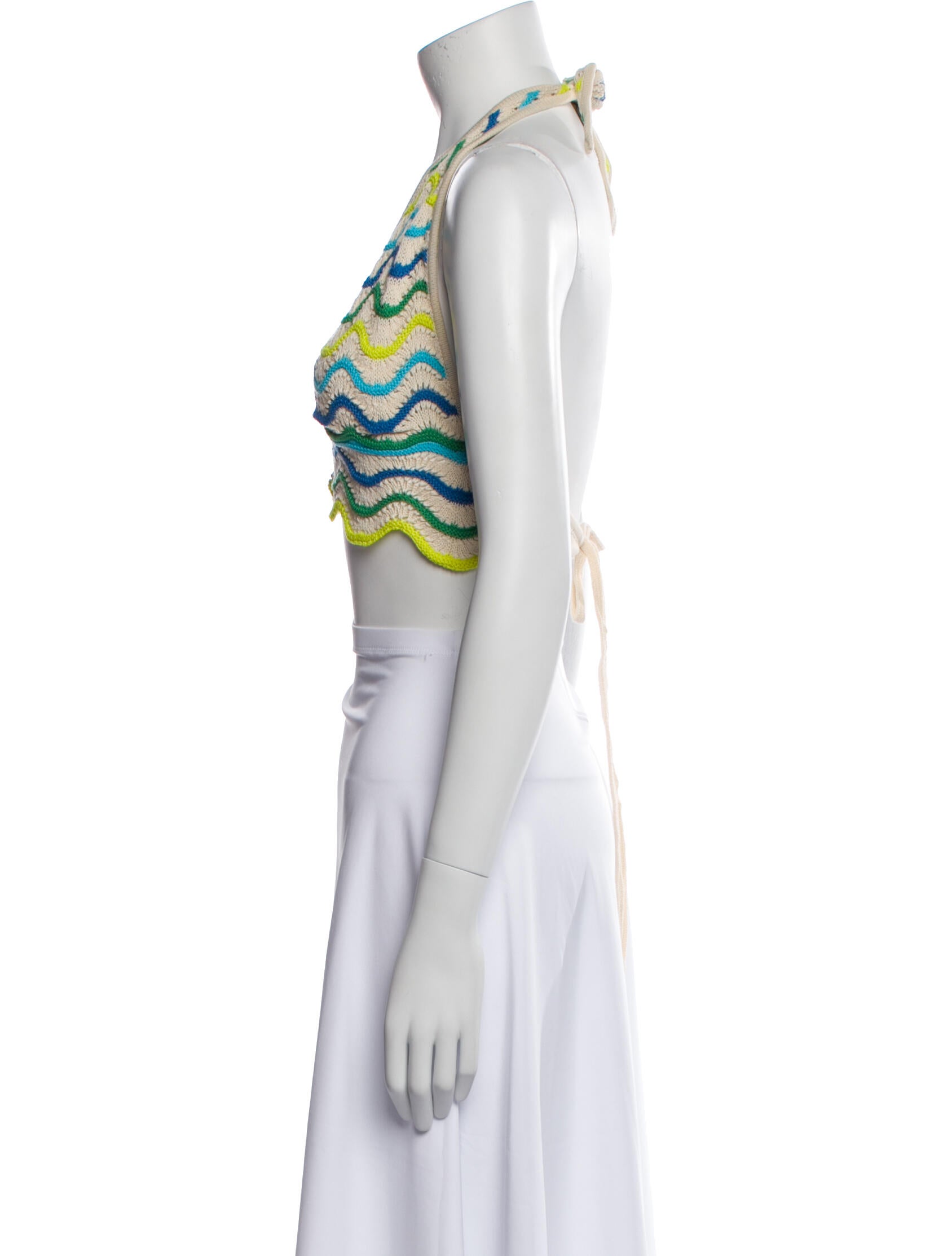 Capittana Striped Halterneck Crop Top w/ Tags