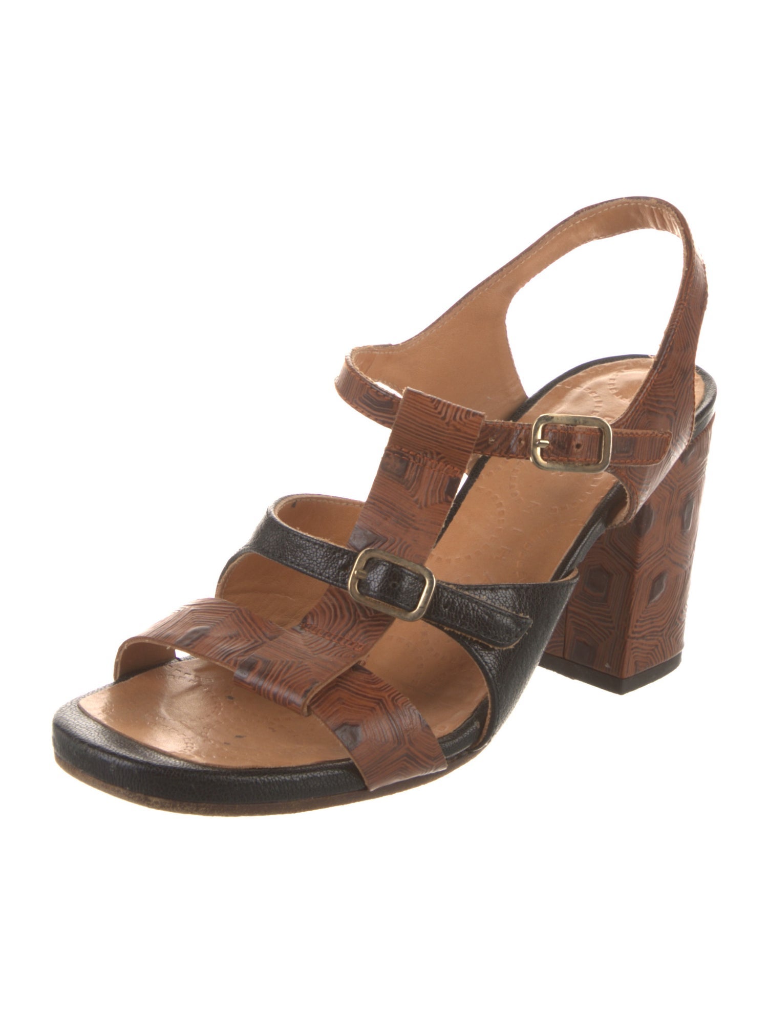 Chie Mihara Leather Slingback Sandals