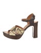 Chie Mihara Leather Animal Print Sandals