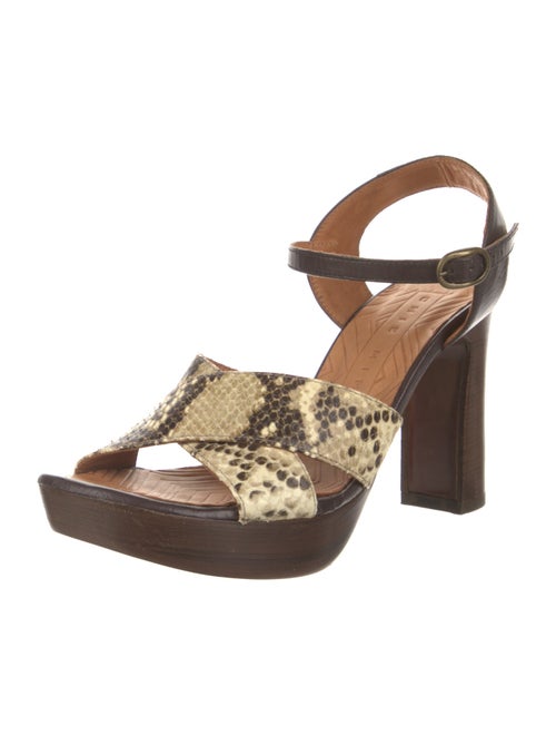 Chie Mihara Leather Animal Print Sandals
