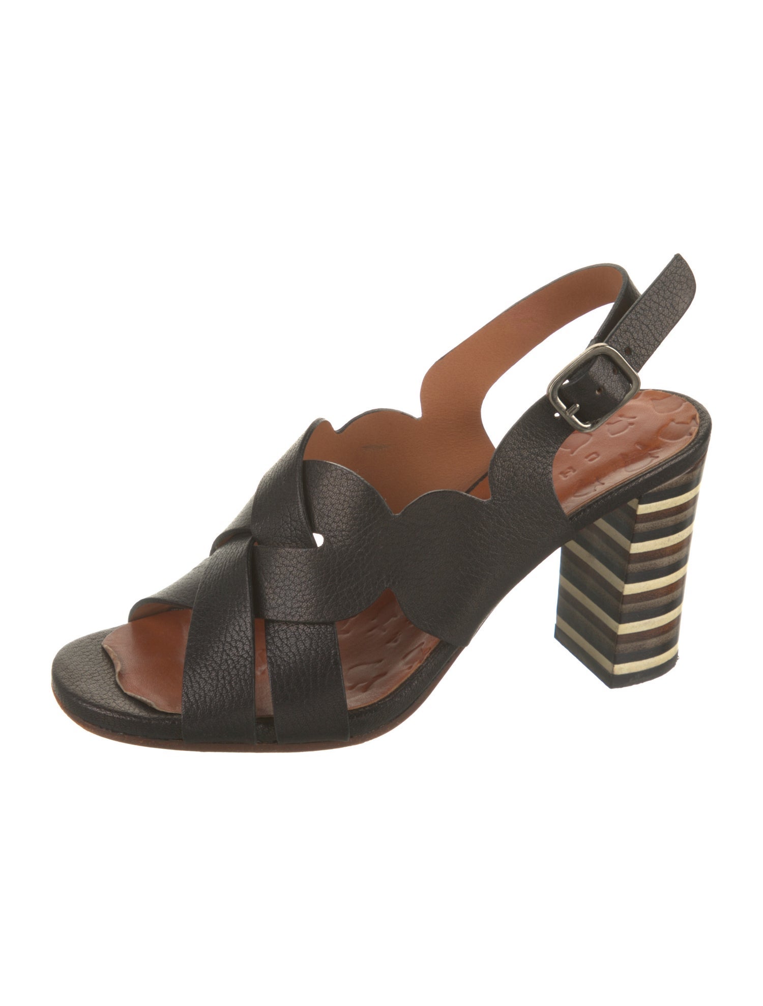 Chie Mihara Leather Slingback Sandals