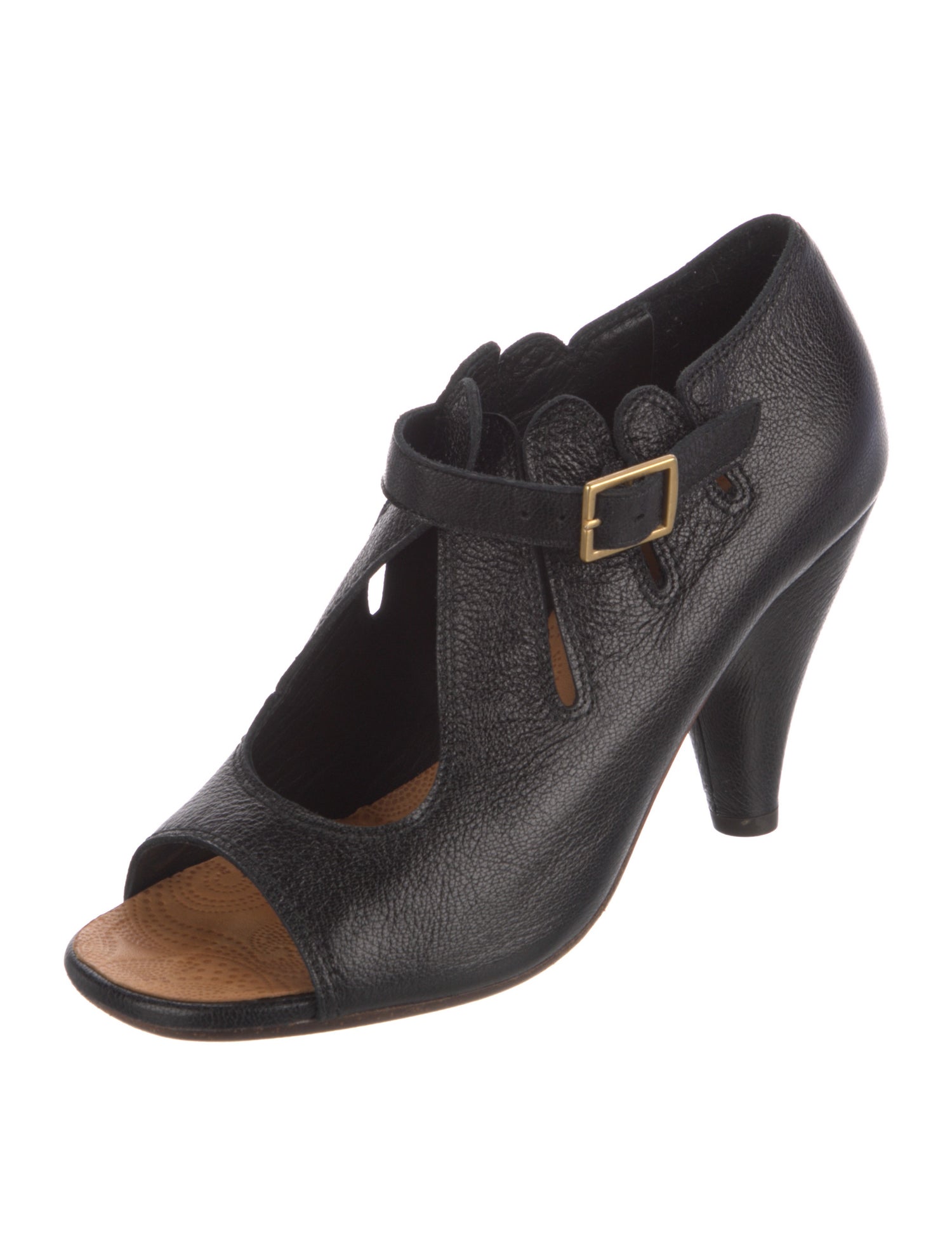 Chie Mihara Leather Cutout Accent Pumps