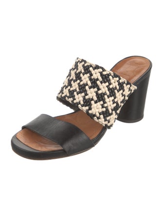 Chie Mihara Leather Patterned Slides