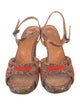 Chie Mihara Embossed Leather Animal Print Slingback Sandals