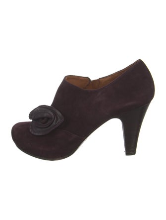 Chie Mihara Suede Leather Trim Embellishment Pumps